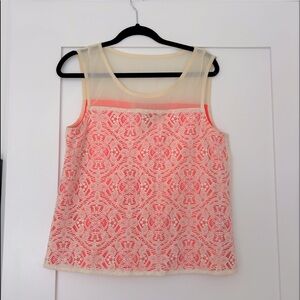 Marc Jacobs Lace Cream and Neon Tank Top | US M